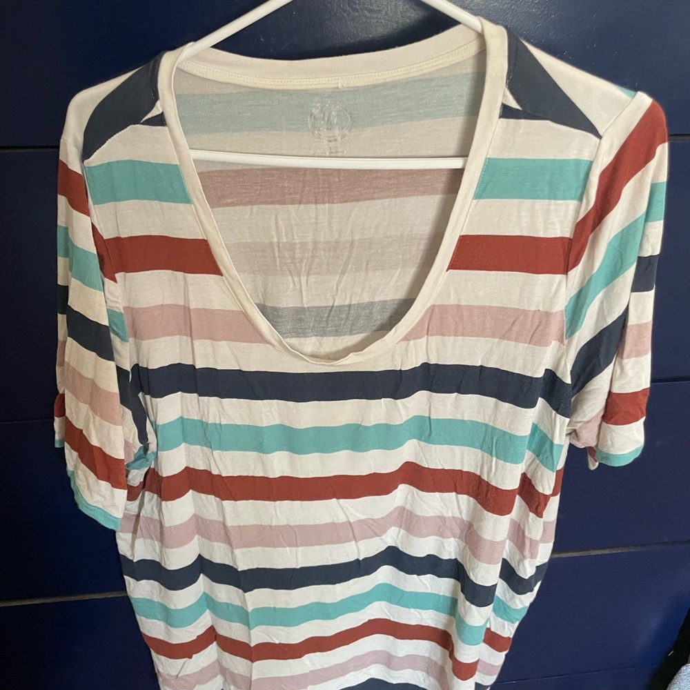 Maurices Colorful Striped Short Sleeve Tee